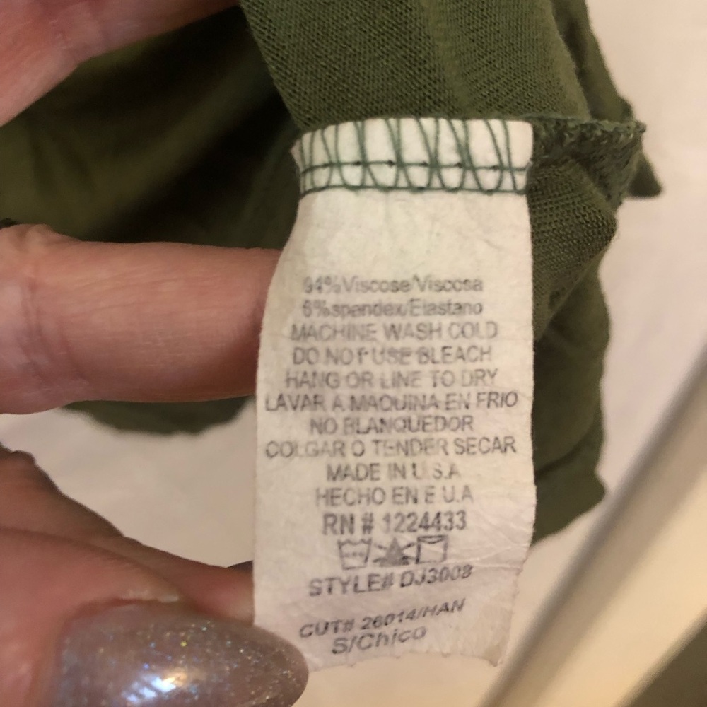 S Janette Embellished Olive Green One-Shoulder Dress - Picture 7 of 7